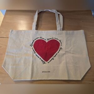 Sézane Mon Amour Tote Bag with Red Heart